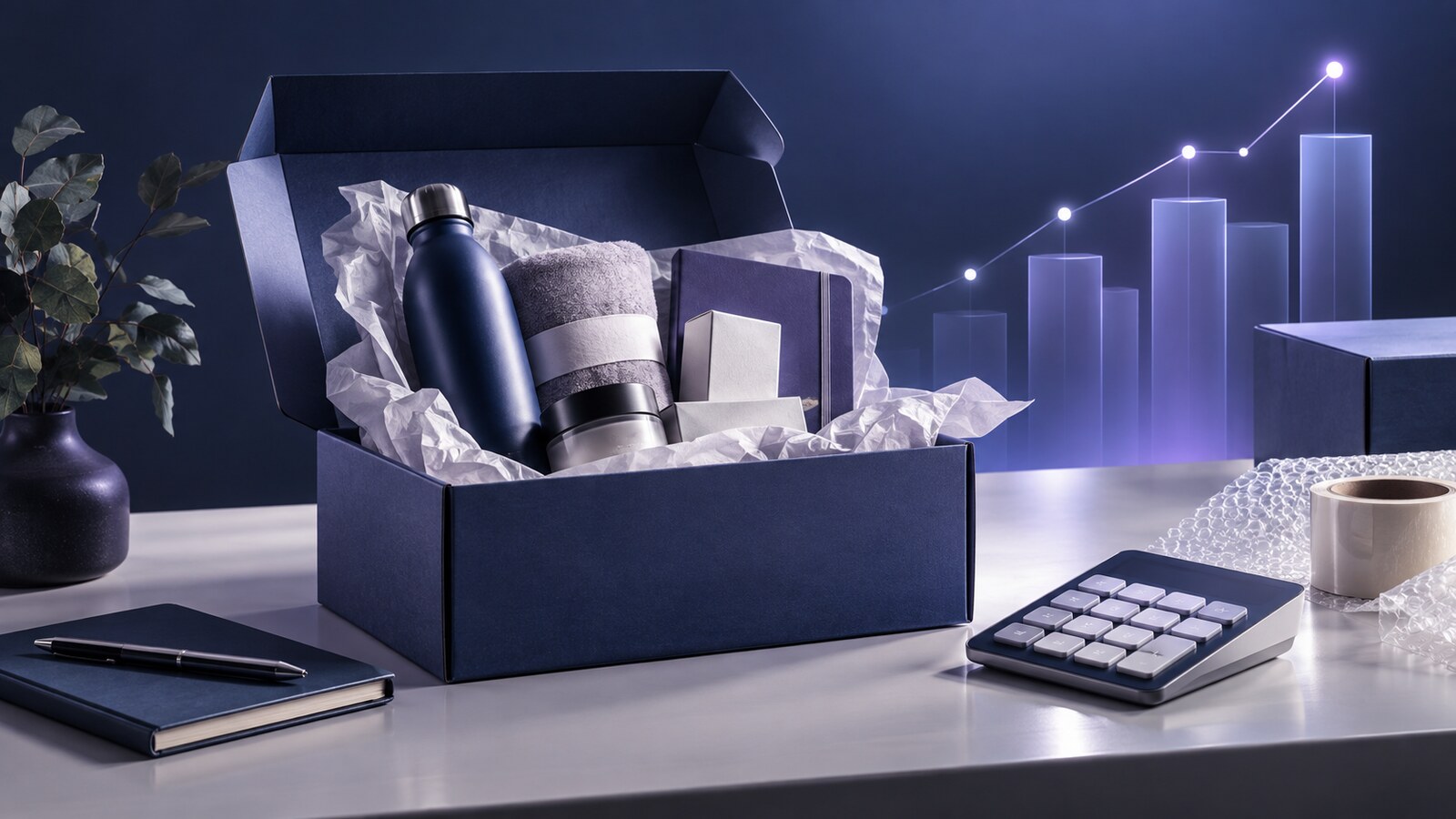 Unbranded ecommerce product bundle illustrating average order value and advertising profitability